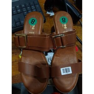 LOTTINI Sandals with Double Straps Genuine Leather